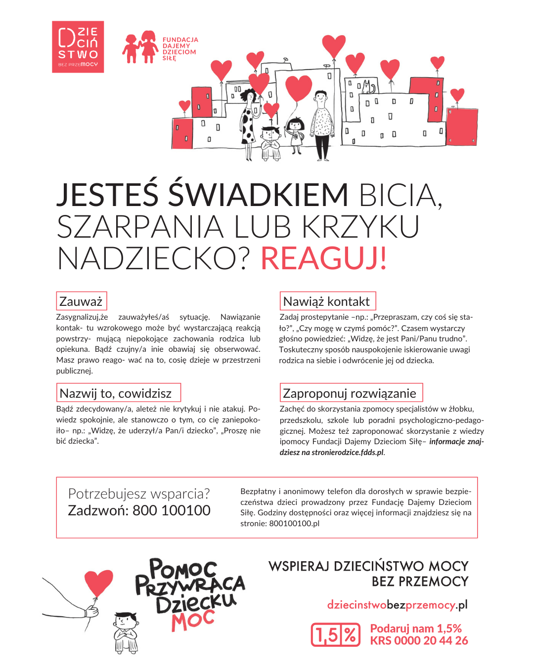 Plakat kampanii: "Dzieciństwo bez przemocy".