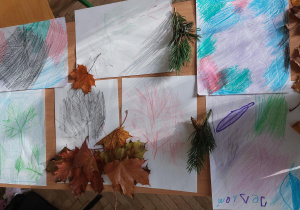 Prace plastyczne wykonane przez uczestników zajęć świetlicowych.