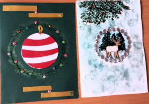 Kartki świąteczne - prace na konkurs językowo-plastyczny.