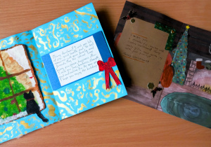 Kartki świąteczne - prace na konkurs językowo-plastyczny.