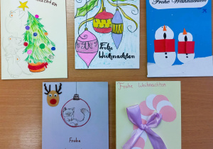 Kartki świąteczne w języku niemieckim.