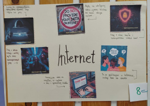 Plakat wykonany podczas Dnia Bezpiecznego Internetu.